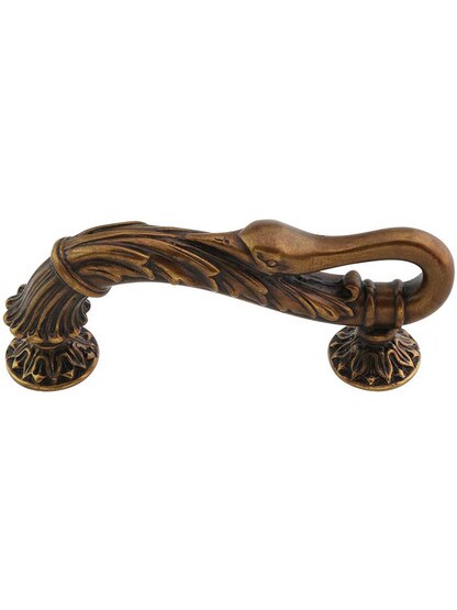 Swans Pull - 3 inch Center-to-Center in Dark Italian Antique.